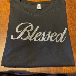 Custom made “Glitter Blessed” women’s tee